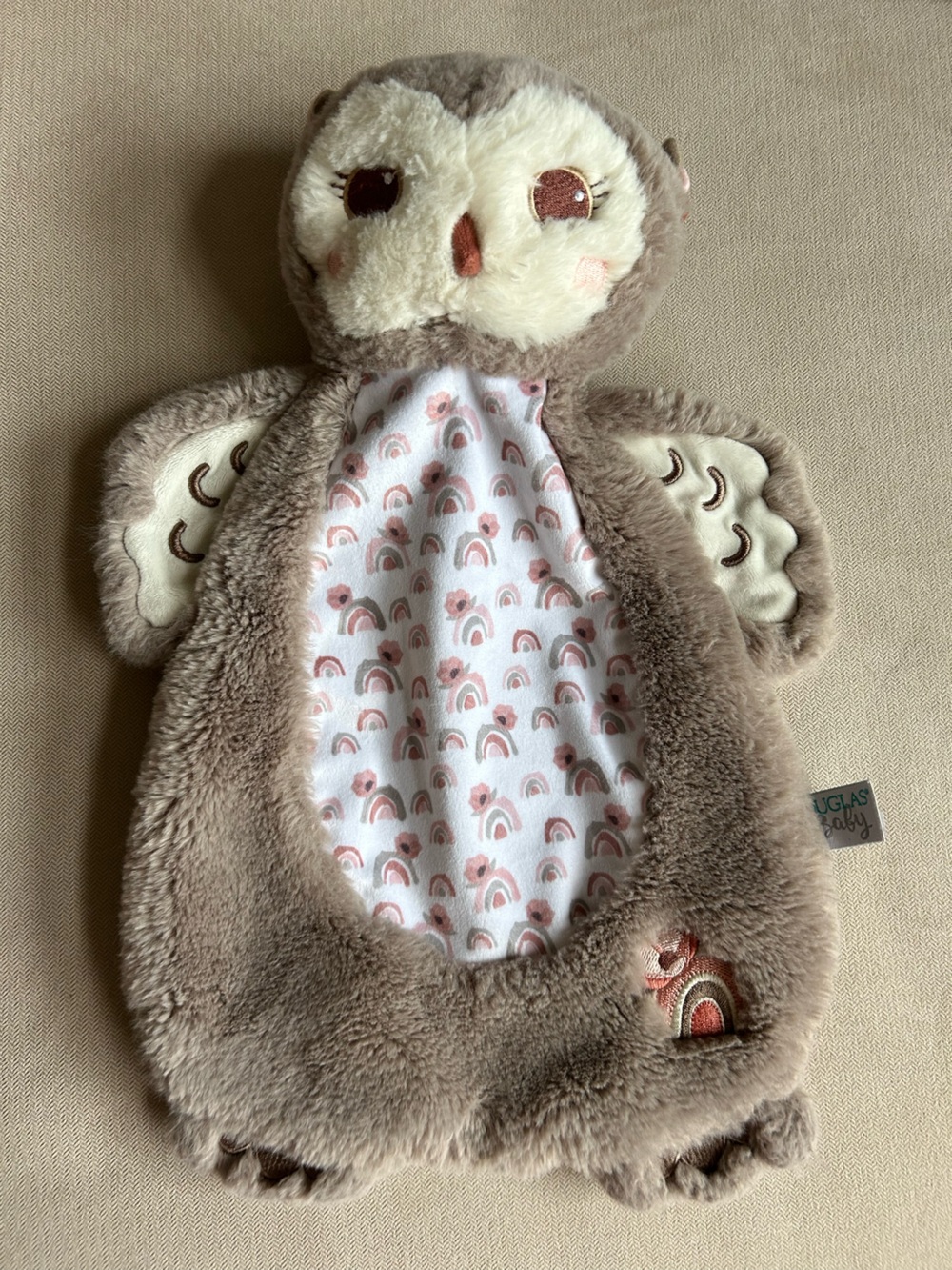 Douglas Baby Nova Owl Sshlumpie cuddle security blanket featuring plush owl